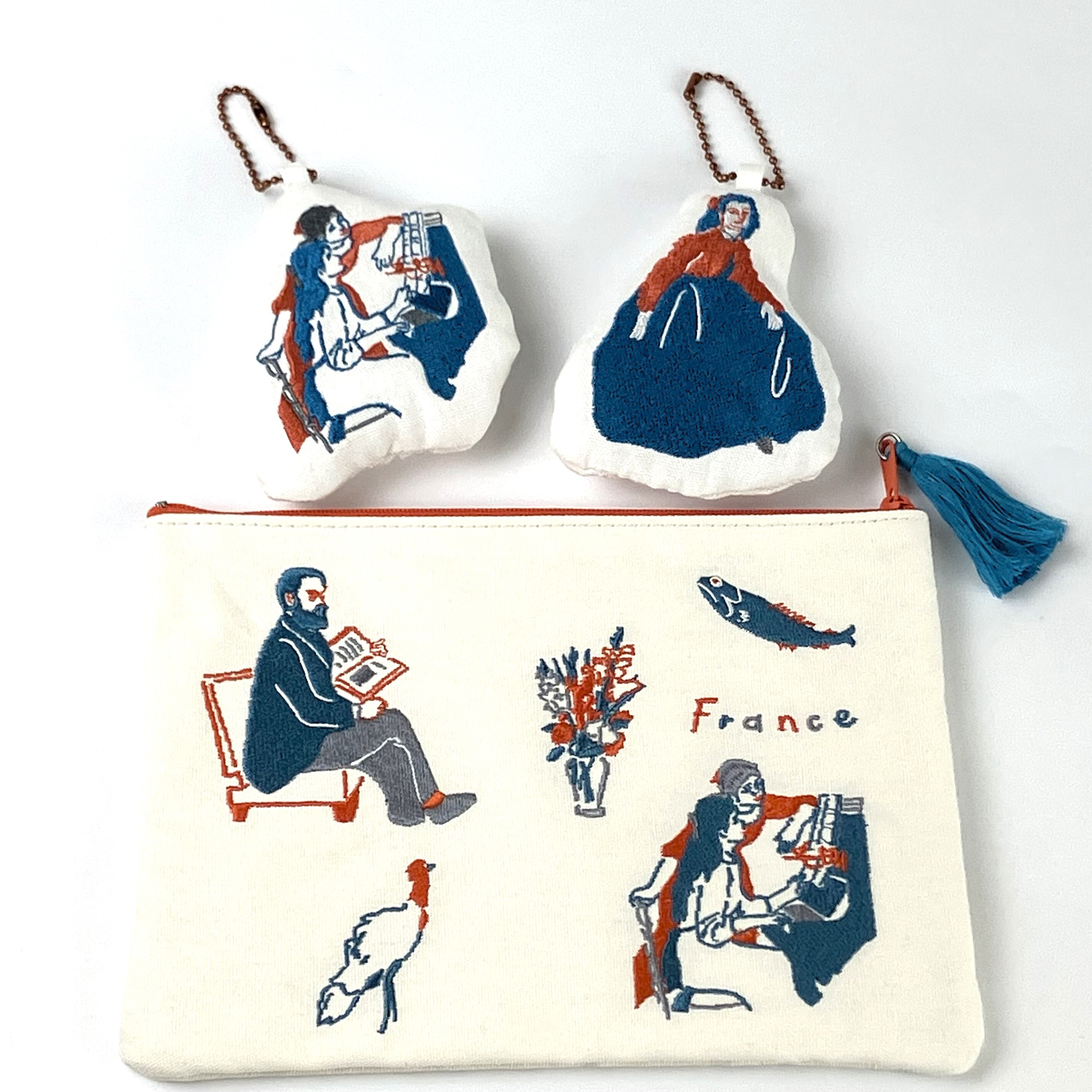 オルセー美術館展 FEILER ハンカチ 2枚セット ピンク ブルー 希少